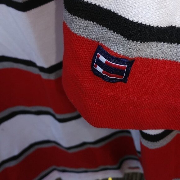 Bugle Boy Mens Striped Polo Red Black White XXL - Picture 7 of 13